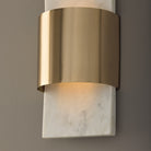 Éclairage Capital - 660111WMB - LED Murale - Sidney - Marbre blanc et laiton mat