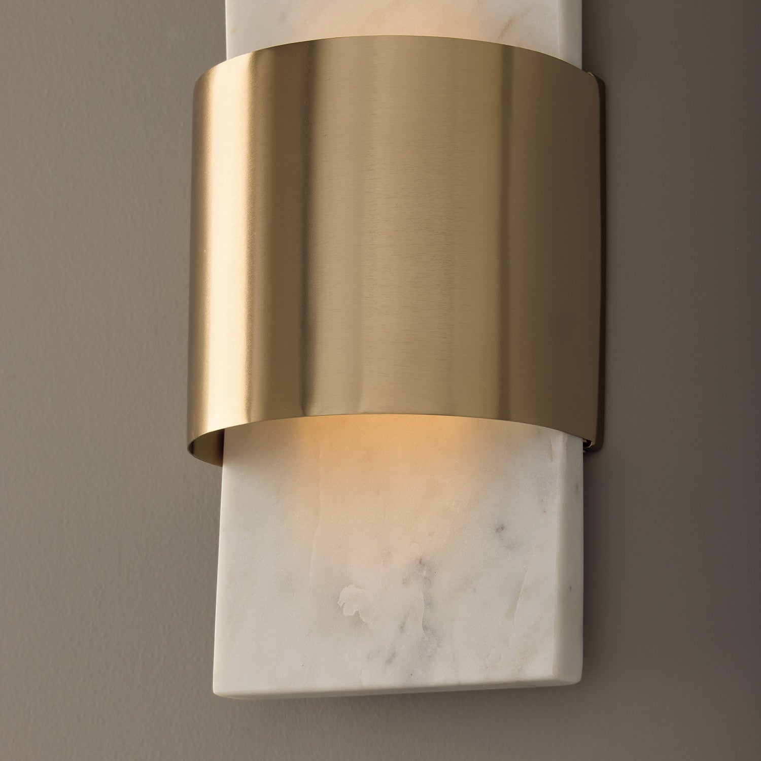 Éclairage Capital - 660111WMB - LED Murale - Sidney - Marbre blanc et laiton mat