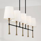 Éclairage Capital - 860751MBG-717 - Îlot lumineux à cinq lampes Suspension - Hollis - Noir mat avec finitions or martelé