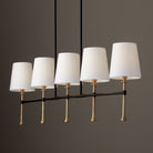 Éclairage Capital - 860751MBG-717 - Îlot lumineux à cinq lampes Suspension - Hollis - Noir mat avec finitions or martelé