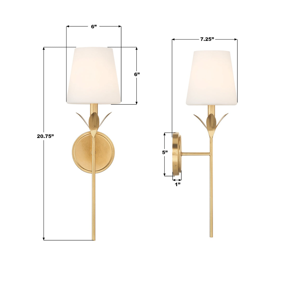 Crystorama - 531-OP-GA - Une lumière Murale Broche en or antique