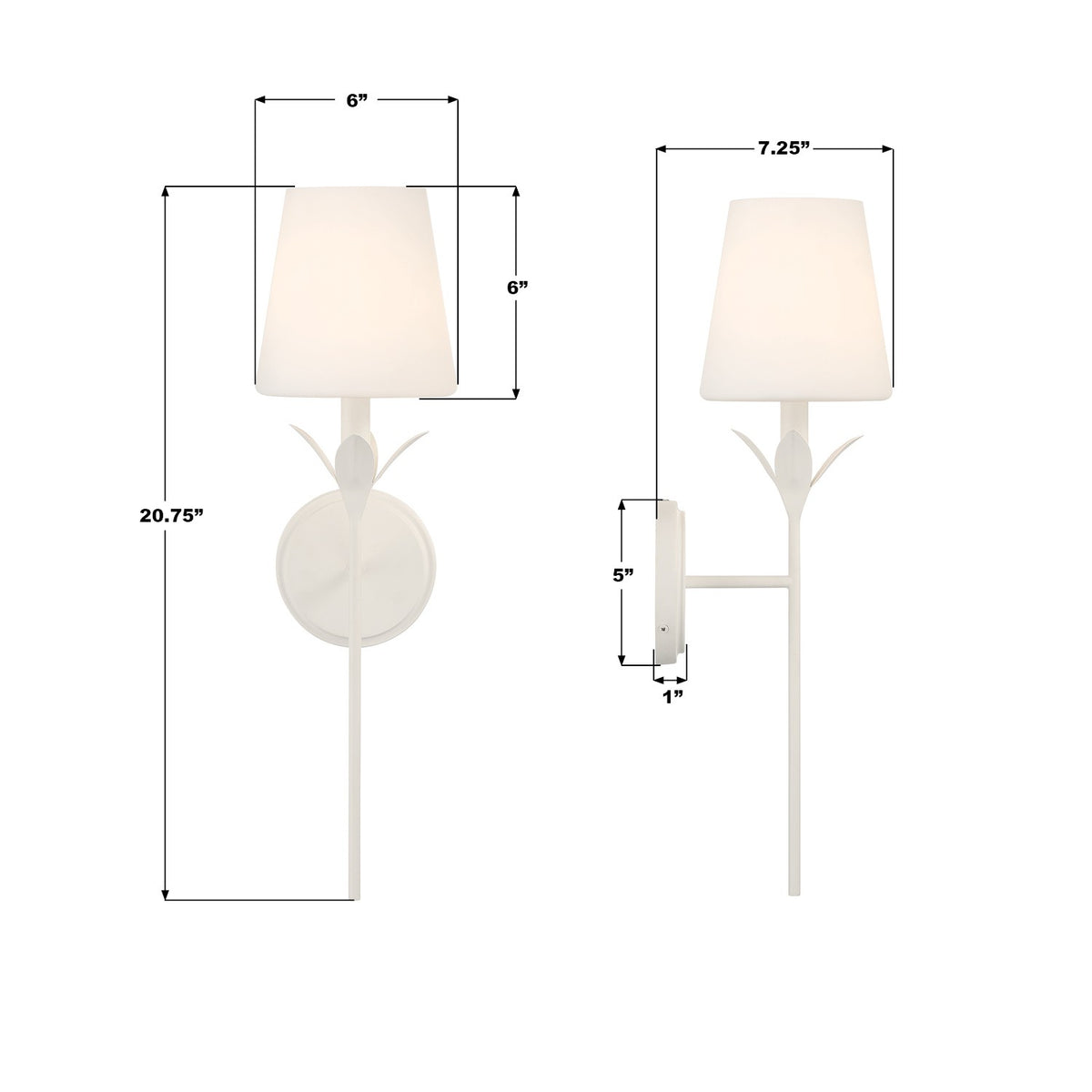 Crystorama - 531-OP-MT - Une lumière Murale Broche - Blanc mat