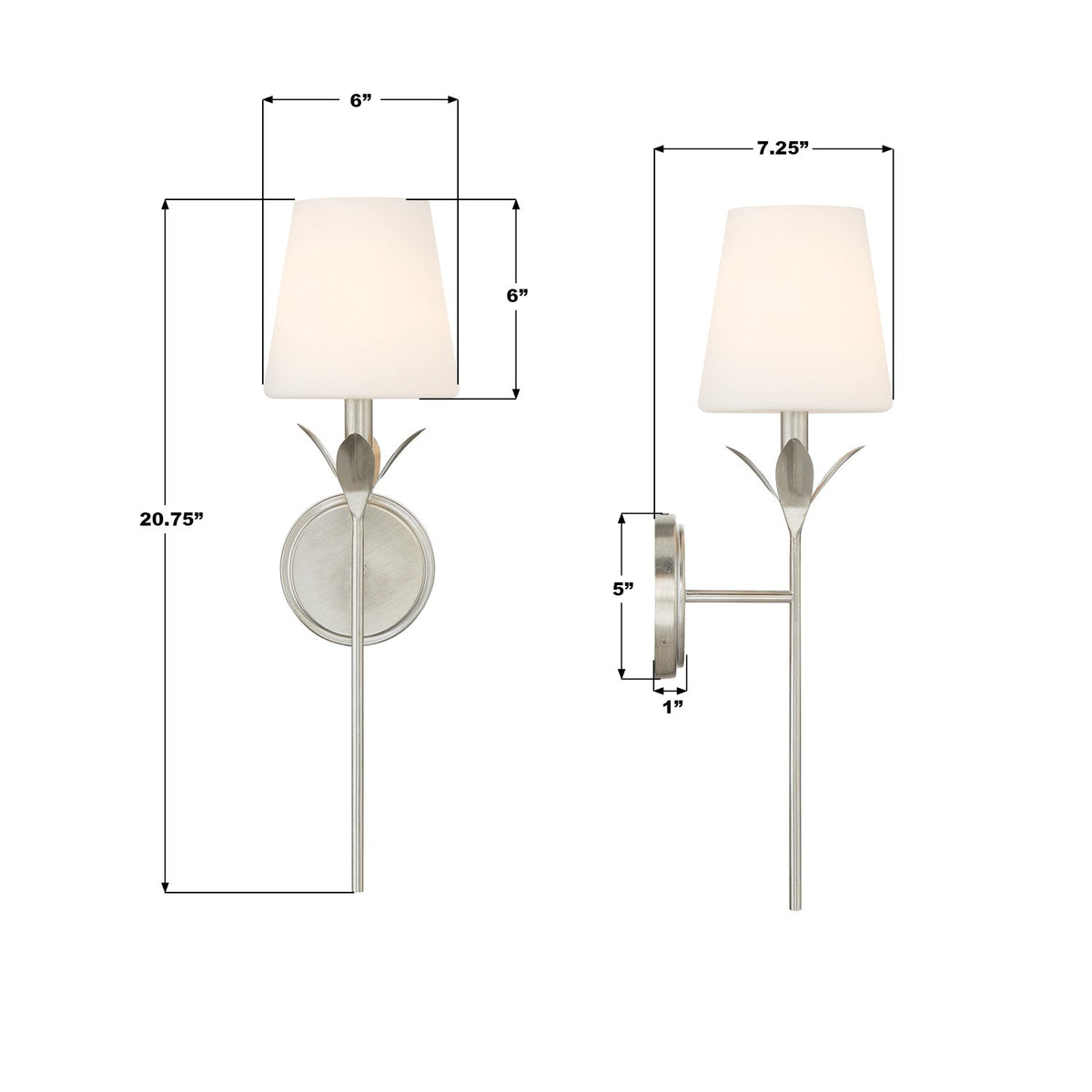 Crystorama - 531-OP-SA - Une lumière Murale Broche en argent antique