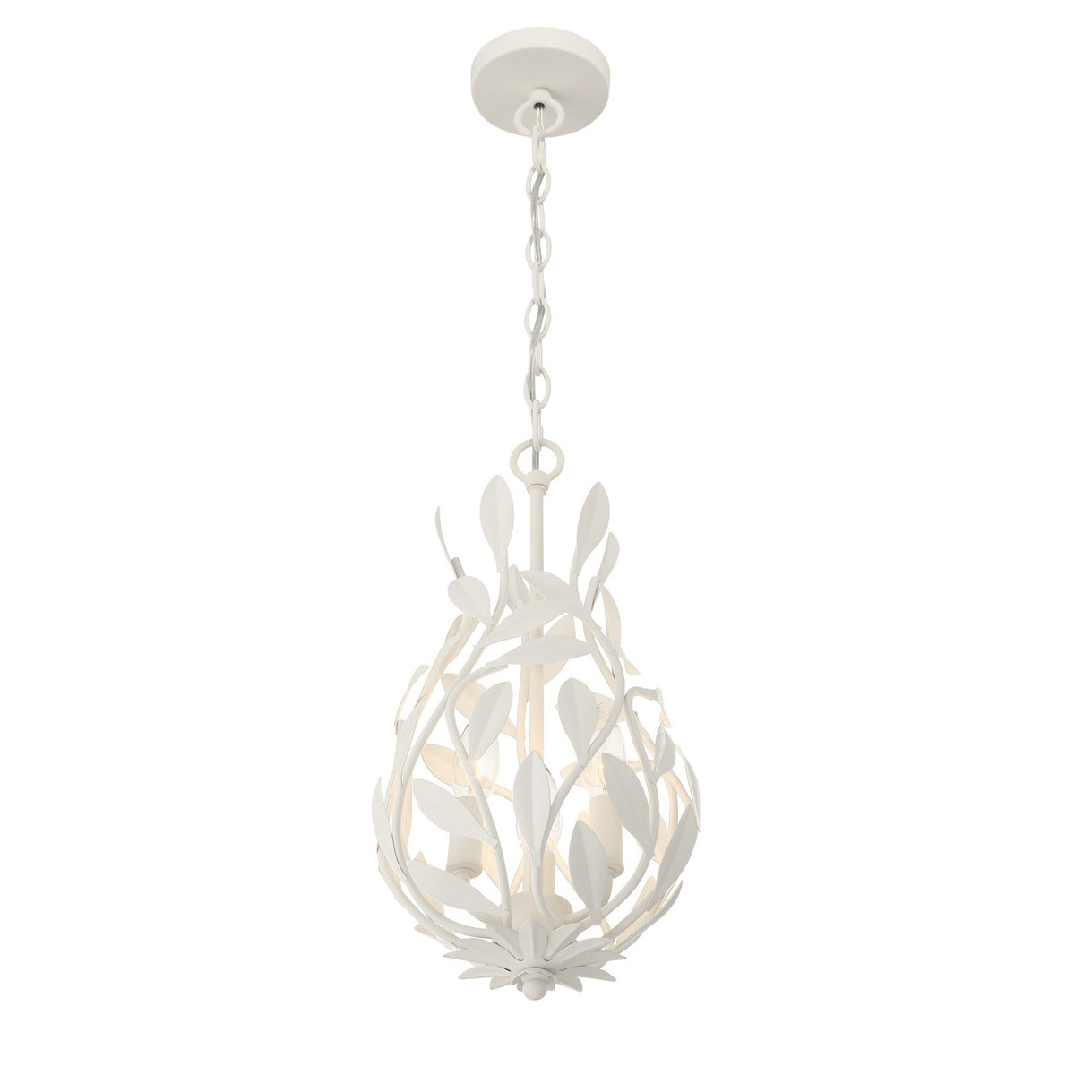 Crystorama - 565-MT - Three Light Chandelier - Broche - Matte White