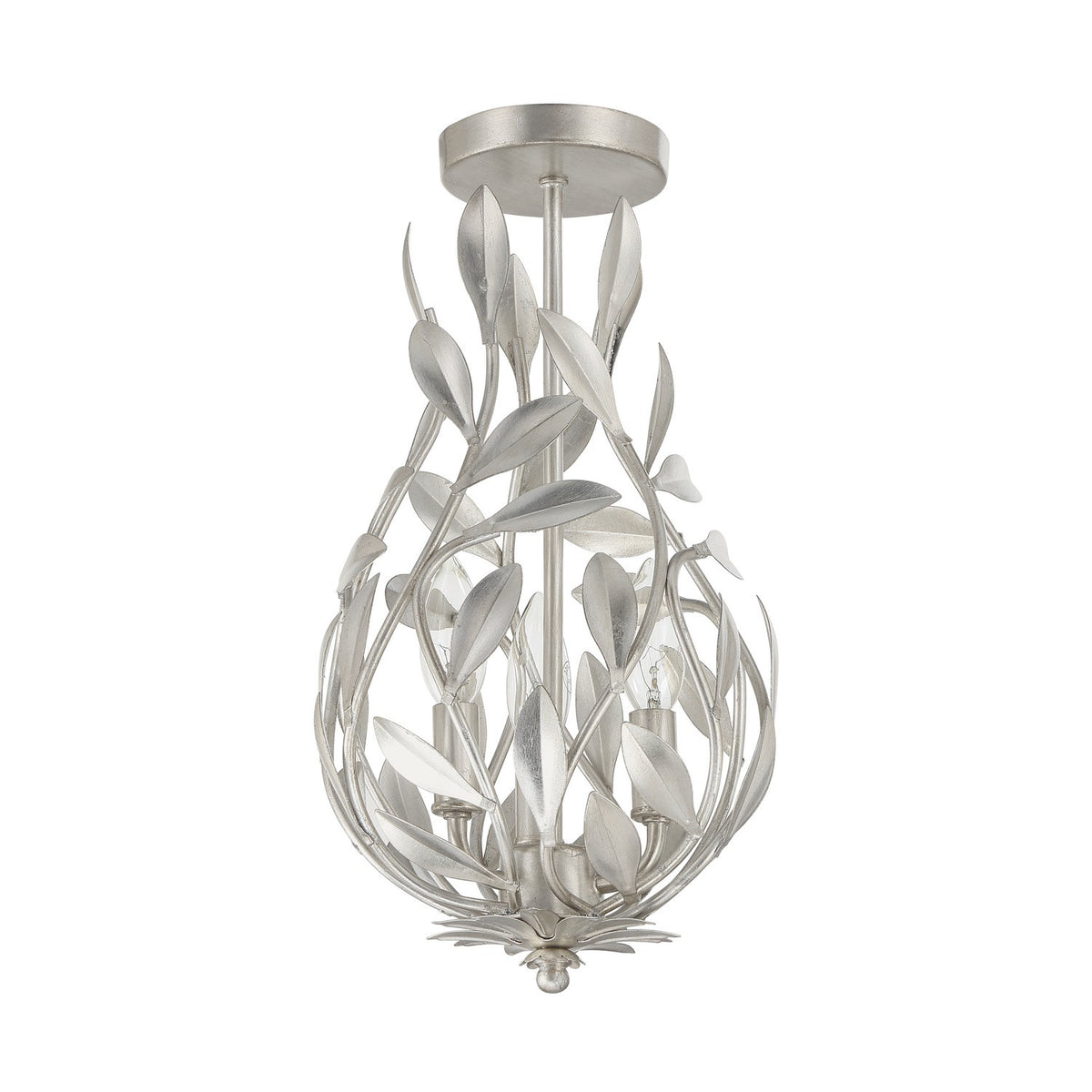Crystorama - 565-SA_CEILING - Three Light Semi Flush Mount - Broche - Antique Silver