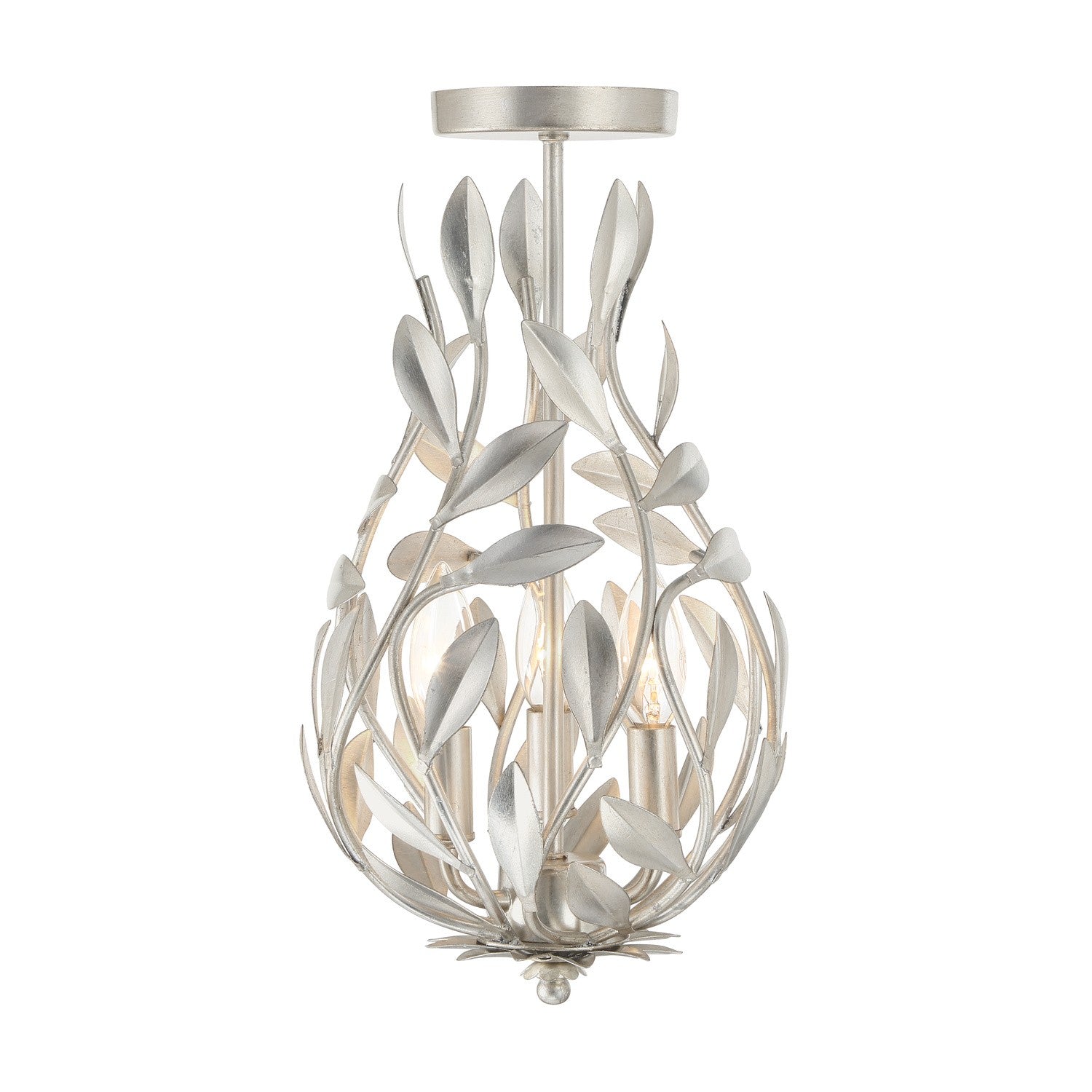 Crystorama - 565-SA_CEILING - Three Light Semi Flush Mount - Broche - Antique Silver