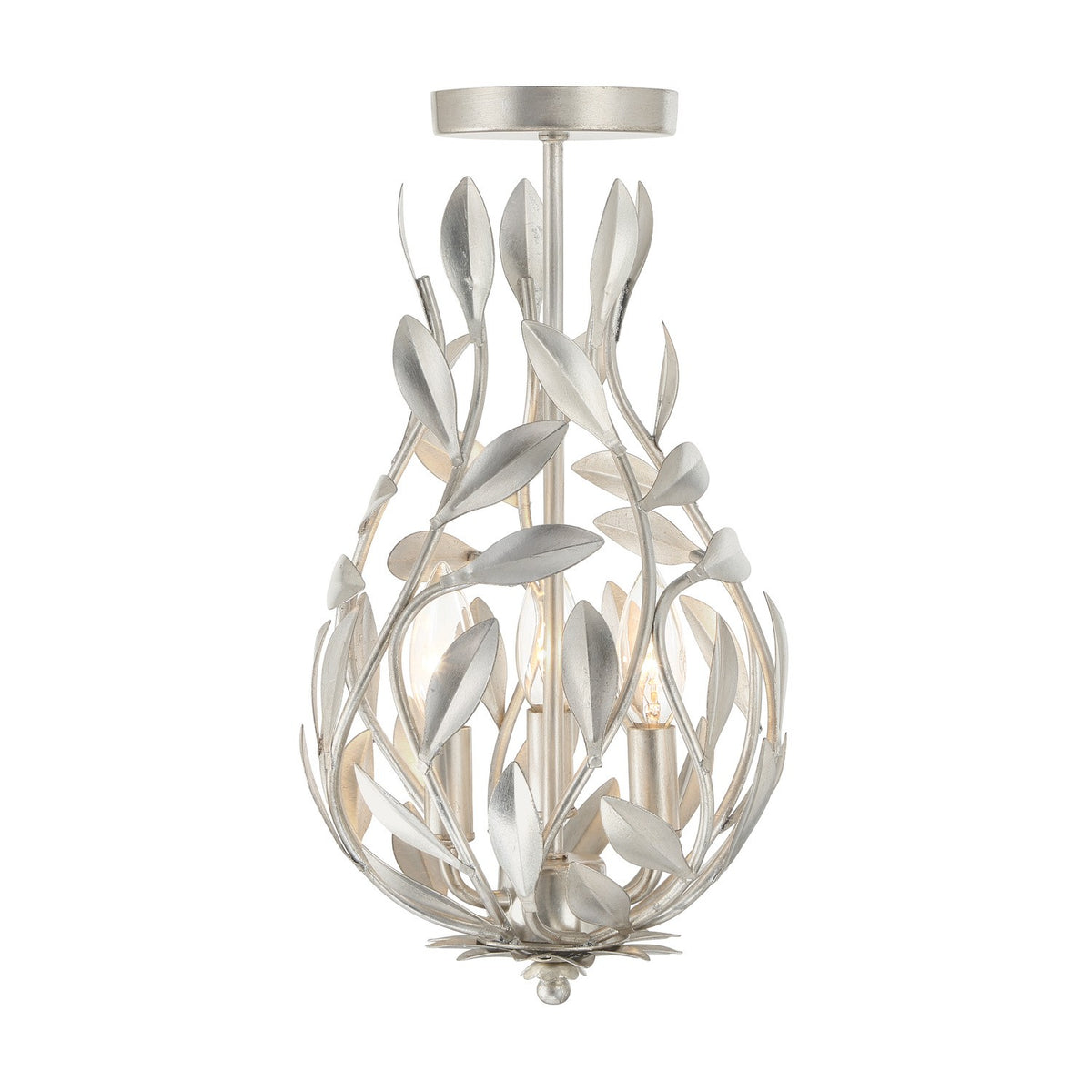 Crystorama - 565-SA_CEILING - Three Light Semi Flush Mount - Broche - Antique Silver