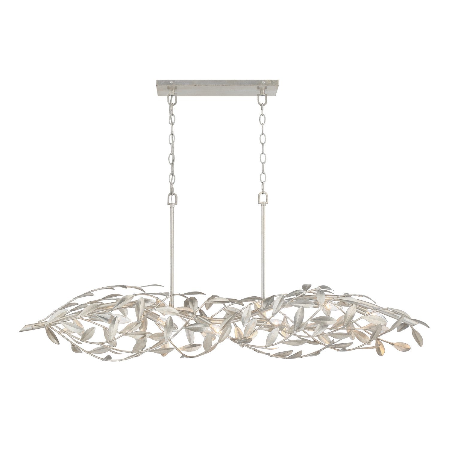 Crystorama - 567-SA - Six Light Linear Chandelier - Broche - Antique Silver