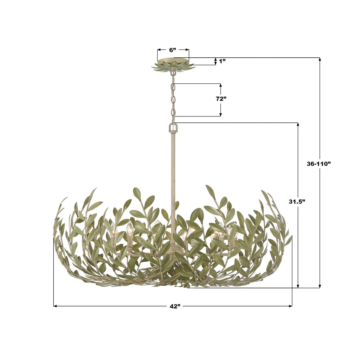 Crystorama - 569-CT - 12 Light Chandelier - Broche - Champagne Green Tea
