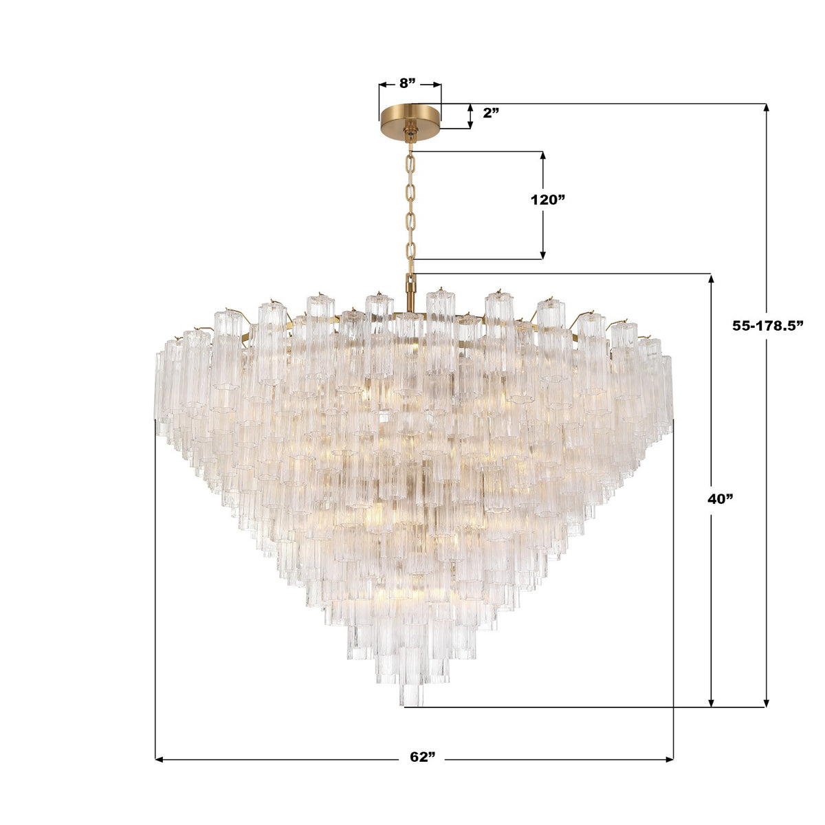 Crystorama - ADD-329-AG-CL - 40 Light Chandelier - Addis - Aged Brass