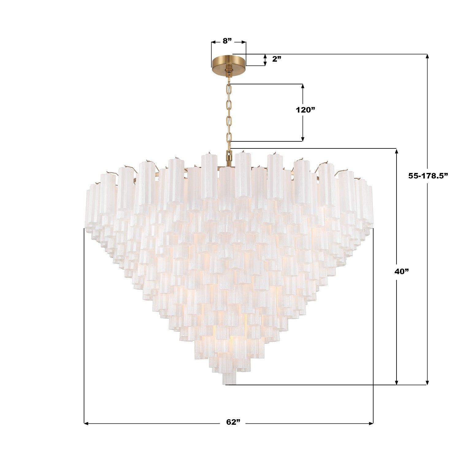 Crystorama - ADD-329-AG-WH - 40 Light Chandelier - Addis - Aged Brass