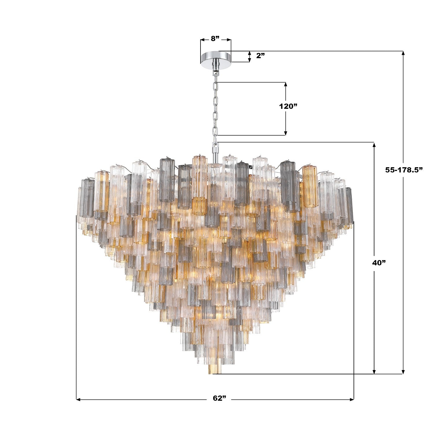 Crystorama - ADD-329-CH-AU - 40 Light Chandelier - Addis - Polished Chrome