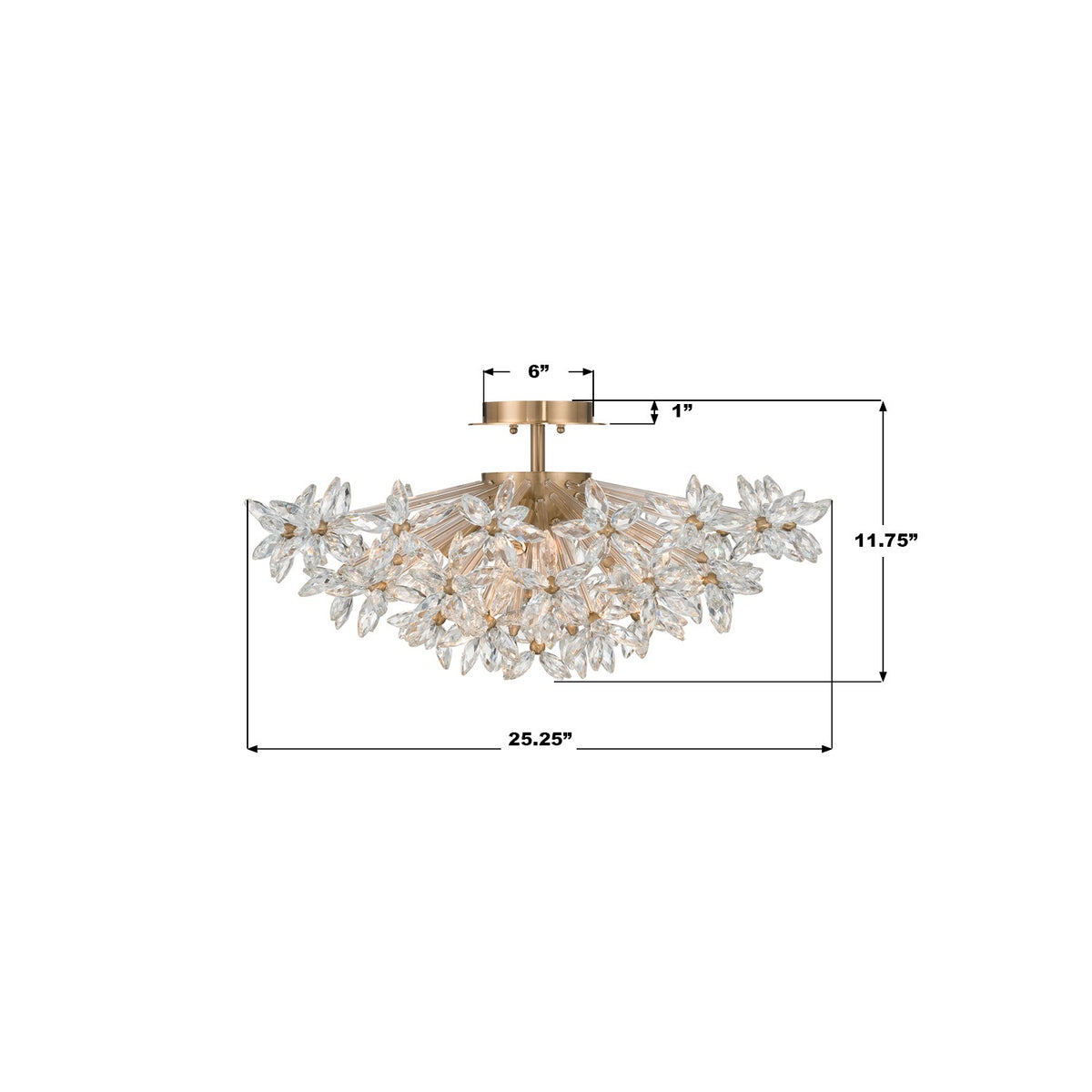 Crystorama - ADL-500-AG-CL - Semi-remorque à quatre feux Plafonnier - Adley - Laiton vieilli