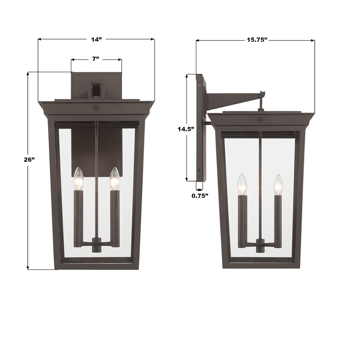 Crystorama - BEL-A8064-TZ - Quatre lampes extérieures Murale - Belmont - Bronze crépusculaire