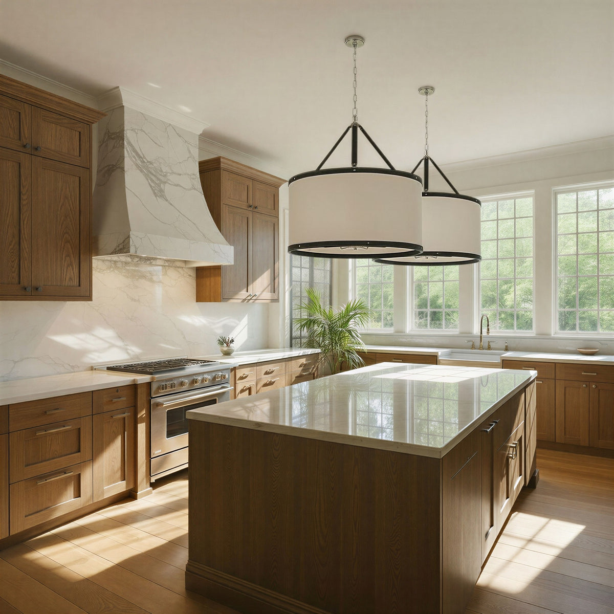Crystorama - CAL-2408-PN - Eight Light Pendant - Callahan - Polished Nickel
