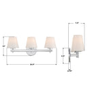 Crystorama - COL-203-CH - Applique murale trois lumières - Colton - Chrome poli
