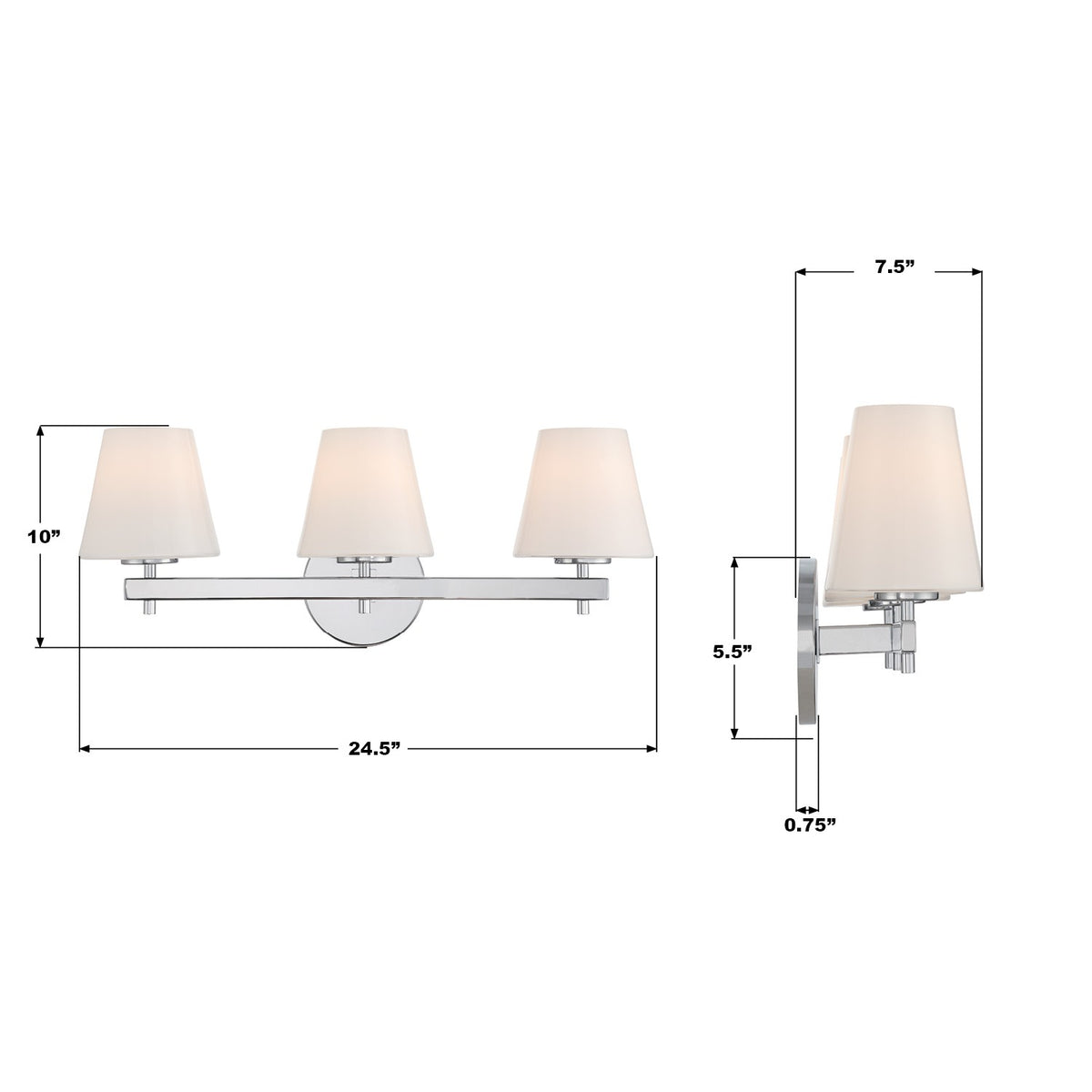 Crystorama - COL-203-CH - Three Light Bath - Colton - Polished Chrome