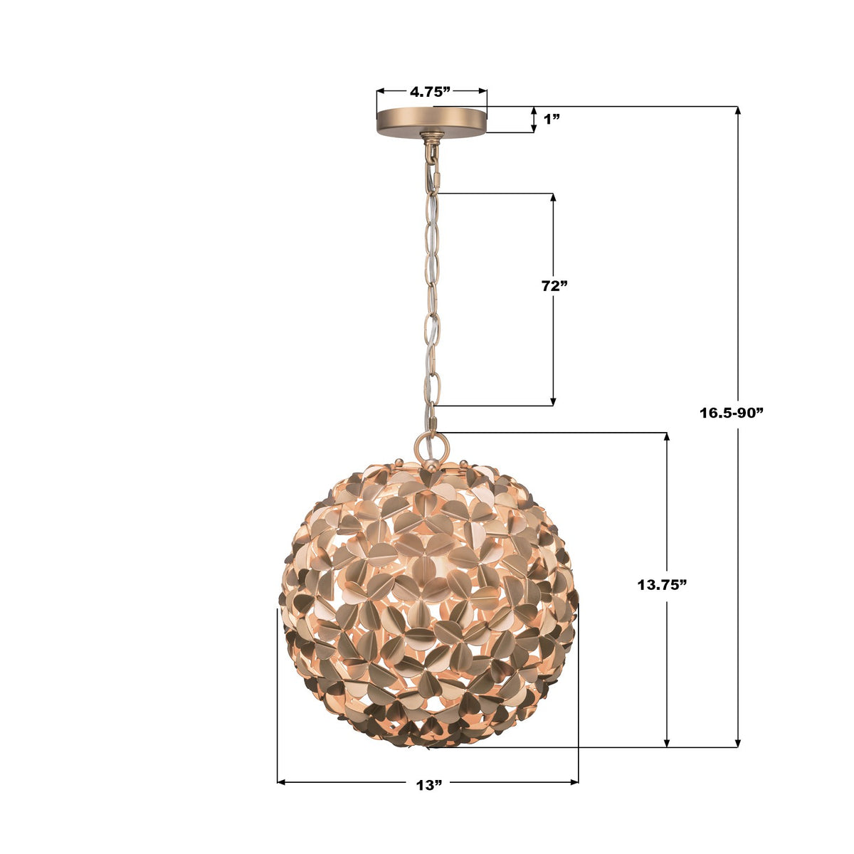 Crystorama - COR-7105-SG - One Light Chandelier - Cora - Soft Gold
