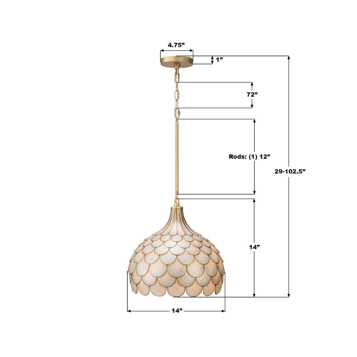 Crystorama - DRB-7003-SG - Trois lumières Suspension - Darby - Or doux