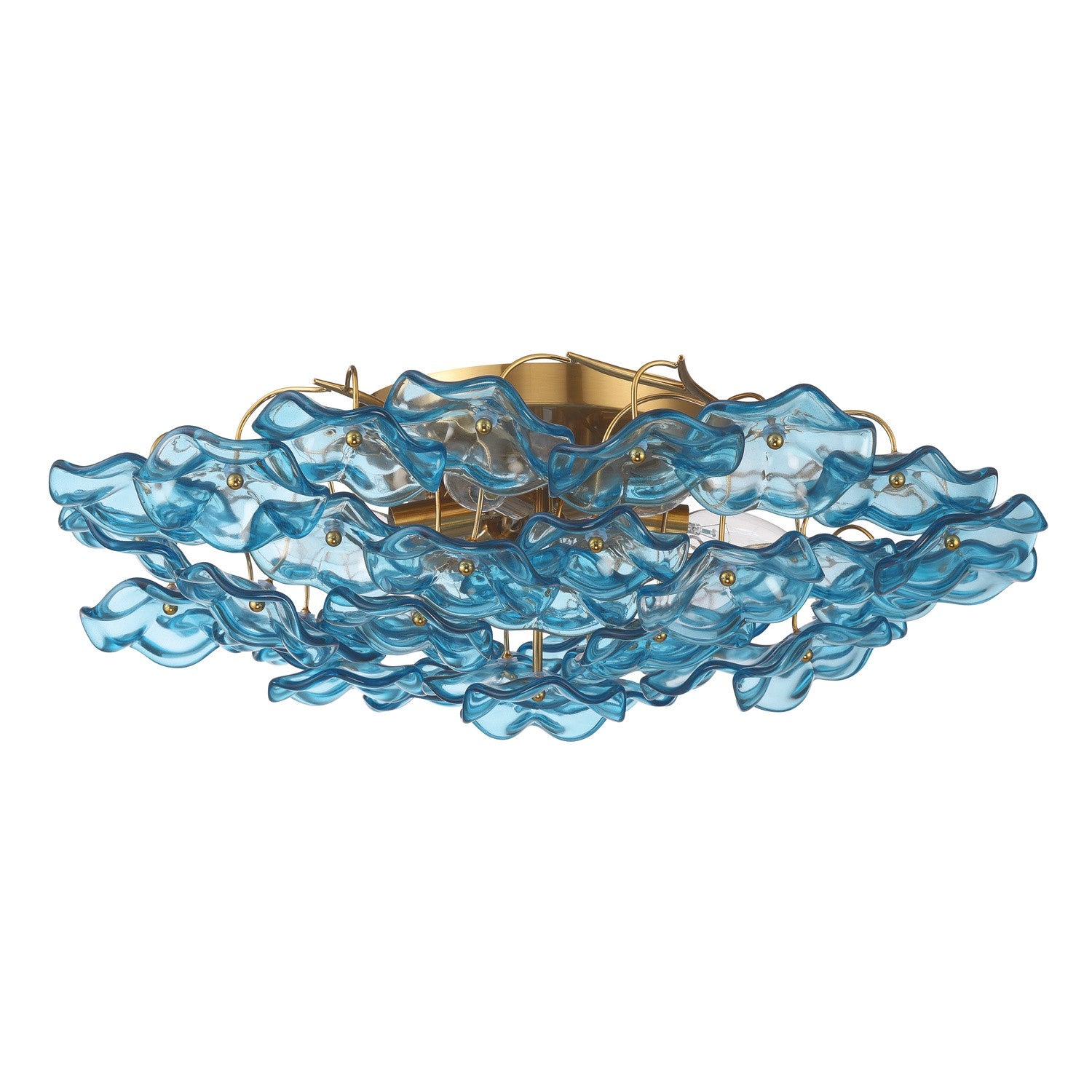 Crystorama - ESM-4000-AG-BL - Six Light Semi Flush Mount - Esme - Aged Brass