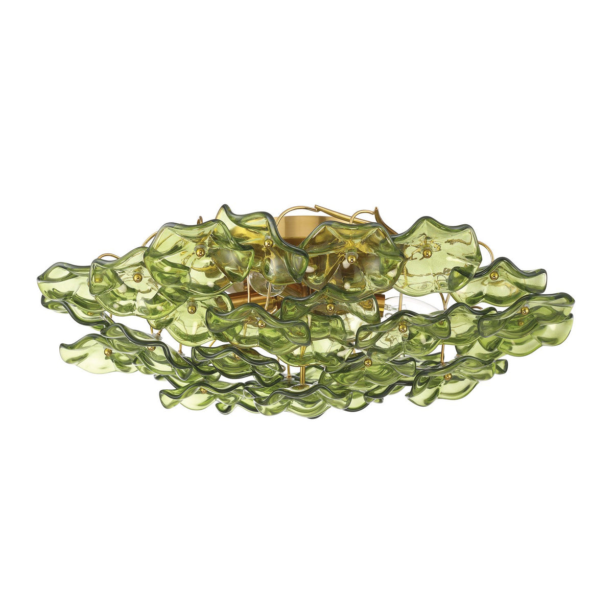 Crystorama - ESM-4000-AG-GR - Six Light Semi Flush Mount - Esme - Aged Brass