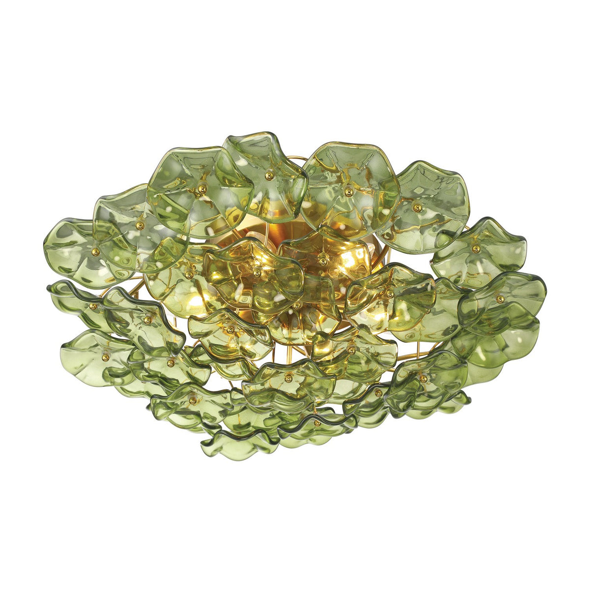 Crystorama - ESM-4000-AG-GR - Six Light Semi Flush Mount - Esme - Aged Brass