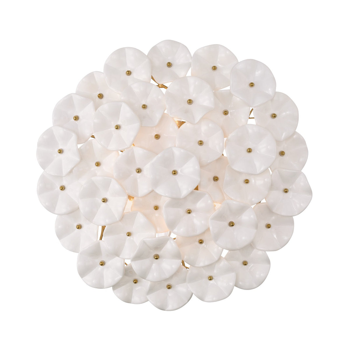 Crystorama - ESM-4000-AG-WH - Six Light Semi Flush Mount - Esme - Aged Brass