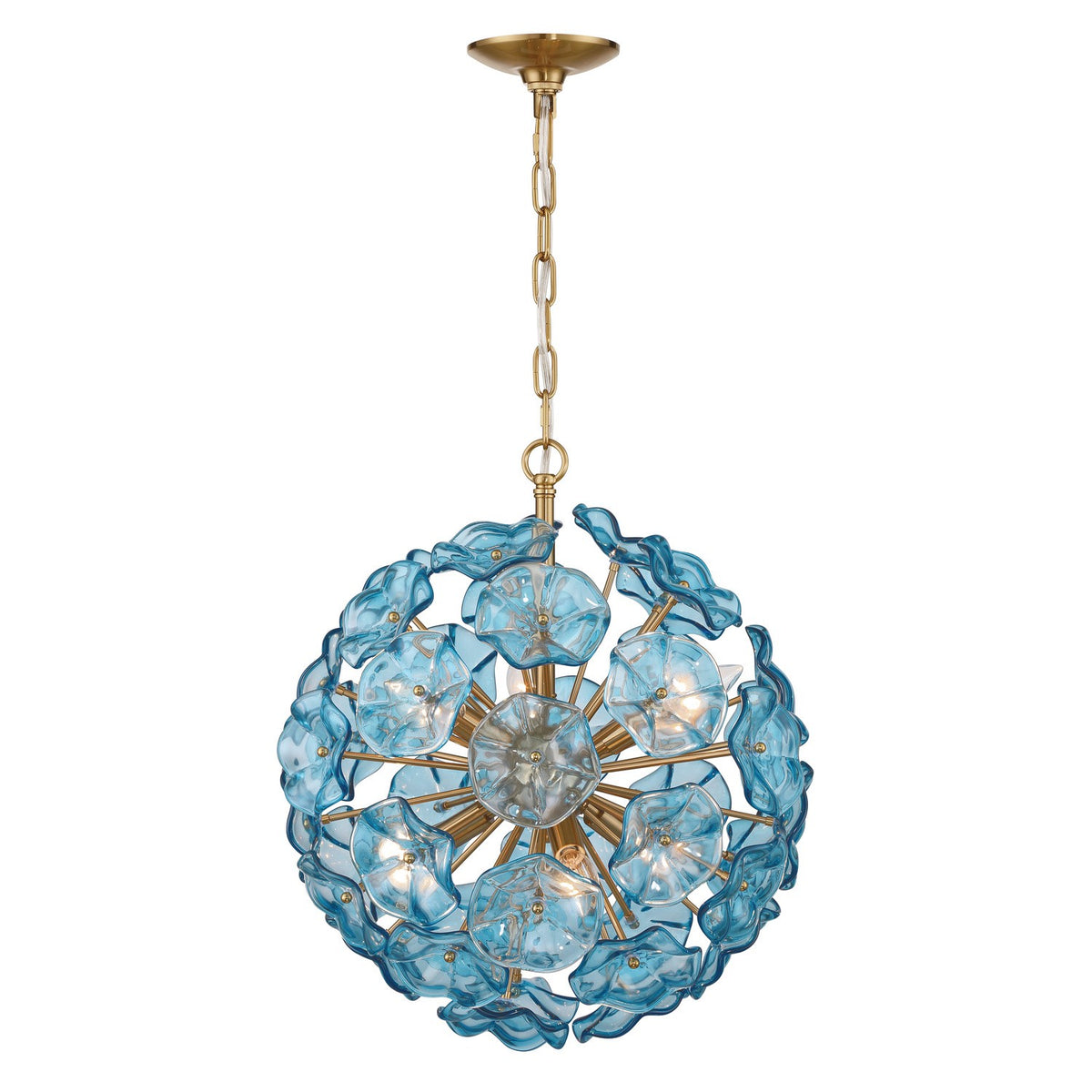 Crystorama - ESM-4005-AG-BL - Six Light Chandelier - Esme - Aged Brass