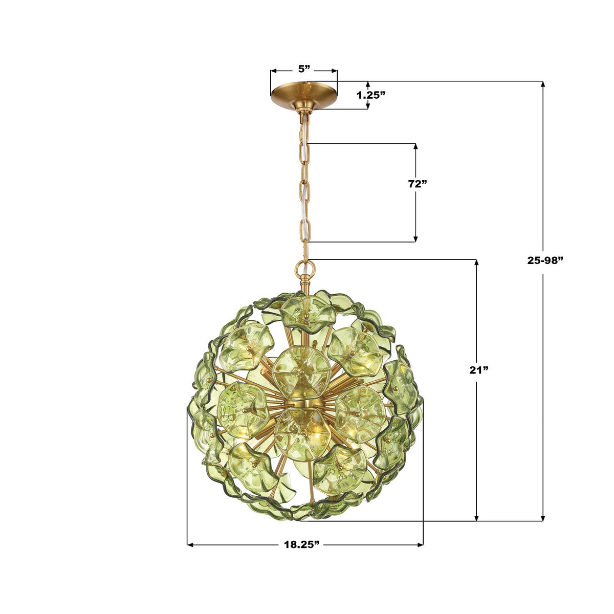 Crystorama - ESM-4005-AG-GR - Six Light Chandelier - Esme - Aged Brass