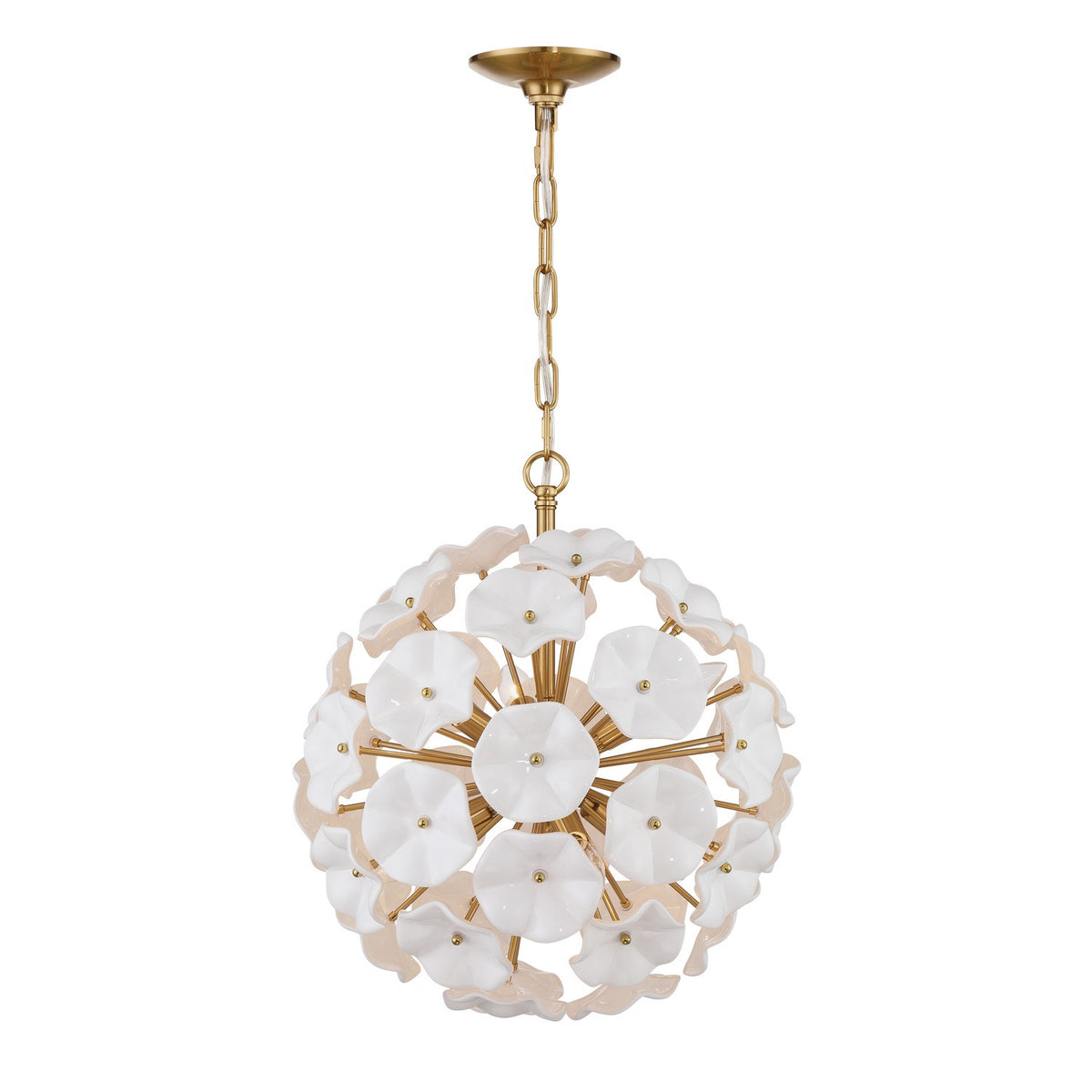 Crystorama - ESM-4005-AG-WH - Six Light Chandelier - Esme - Aged Brass