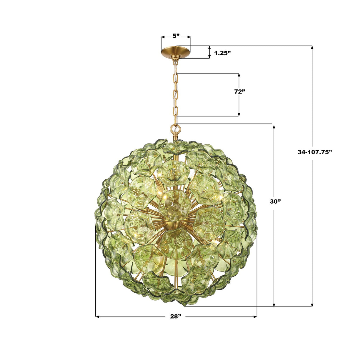 Crystorama - ESM-4009-AG-GR - 12 Light Chandelier - Esme - Aged Brass