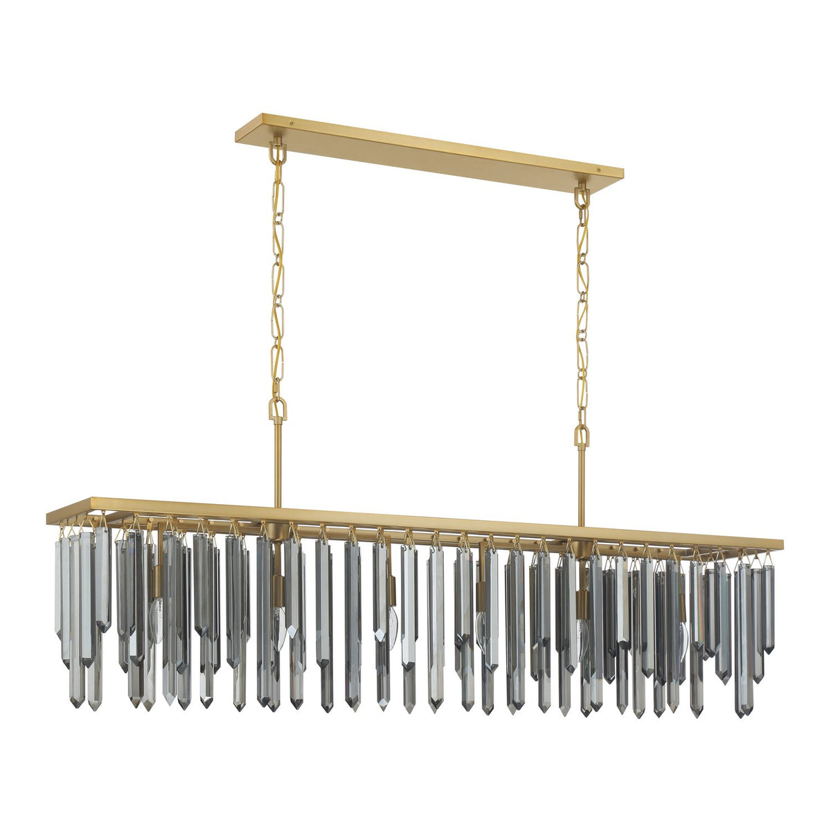 Crystorama - GEM-7007-MG-SS - Six Light Linear Chandelier - Gemma - Modern Gold