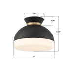 Crystorama - GID-4003-MK-VG - Deux lumières Plafonnier - Gidget - Noir mat + Or éclatant
