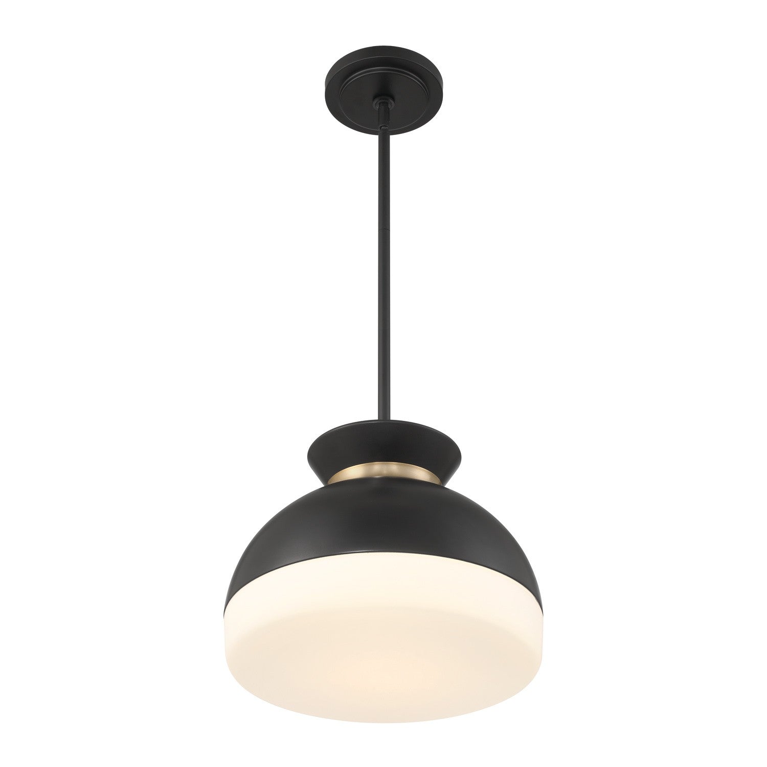 Crystorama - GID-4015-MK-VG - Deux lumières Suspension - Gidget - Noir mat + Or éclatant