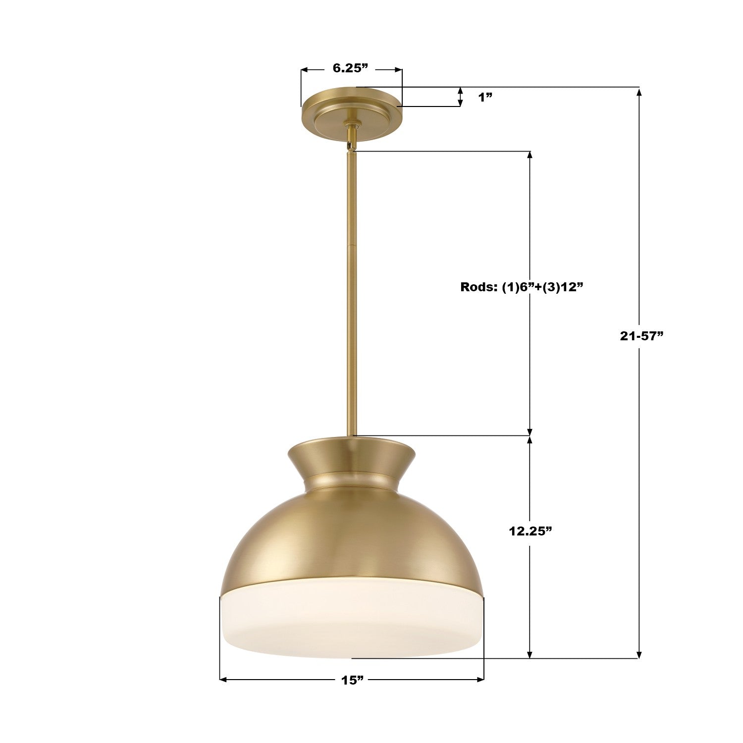 Crystorama - GID-4015-VG - Deux lumières Suspension - Gidget - Or éclatant