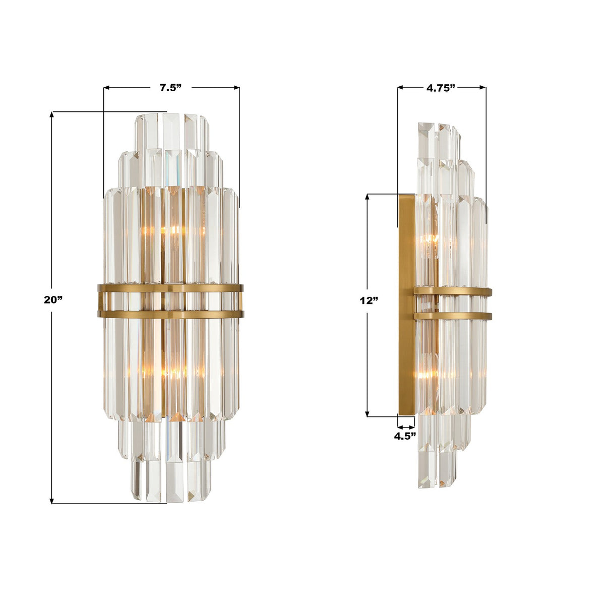 Crystorama - HAY-1411-AG - Two Light Wall Sconce - Hayes - Aged Brass