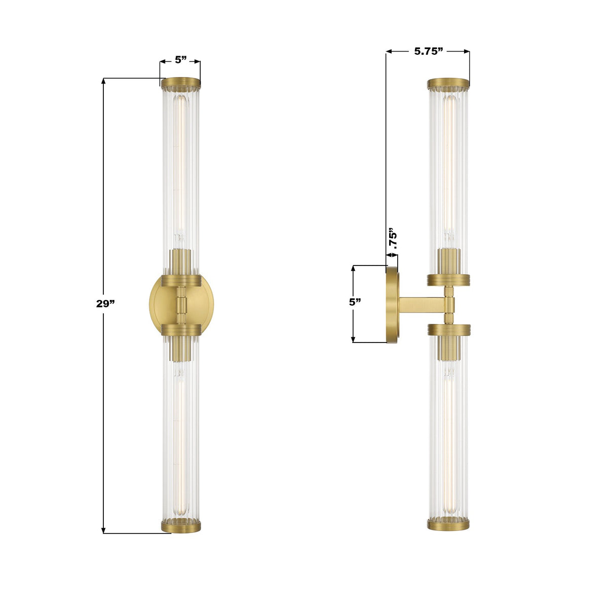 Crystorama - JAR-2302-AG - LED Murale - Jarvis - Laiton vieilli