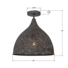 Crystorama - JAS-A5010-FB_PLAFOND - Plafonnier semi-lumineux à une lumière Plafonnier - Jasmin - Bronze forgé