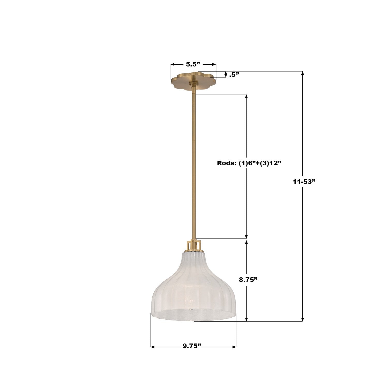 Crystorama - LAY-303-LG - Une lampe Suspension - Layton - Luxe Gold