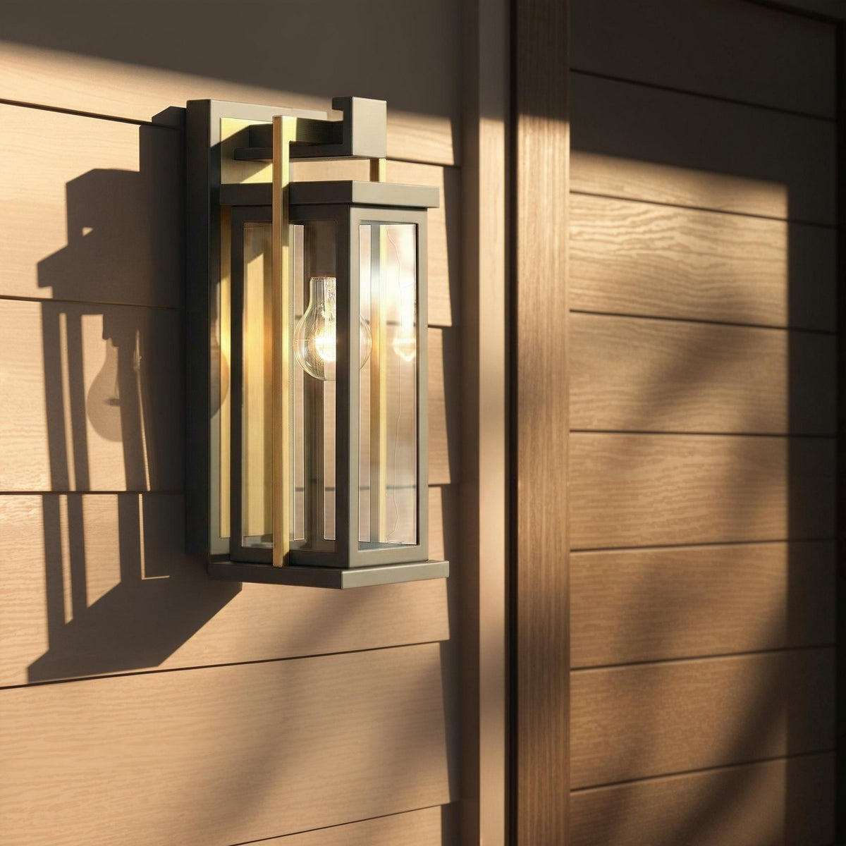 Crystorama - LDL-901-TZ-TG - Lampe extérieure One Light Murale - Lendel - Bronze crépuscule + Or texturé