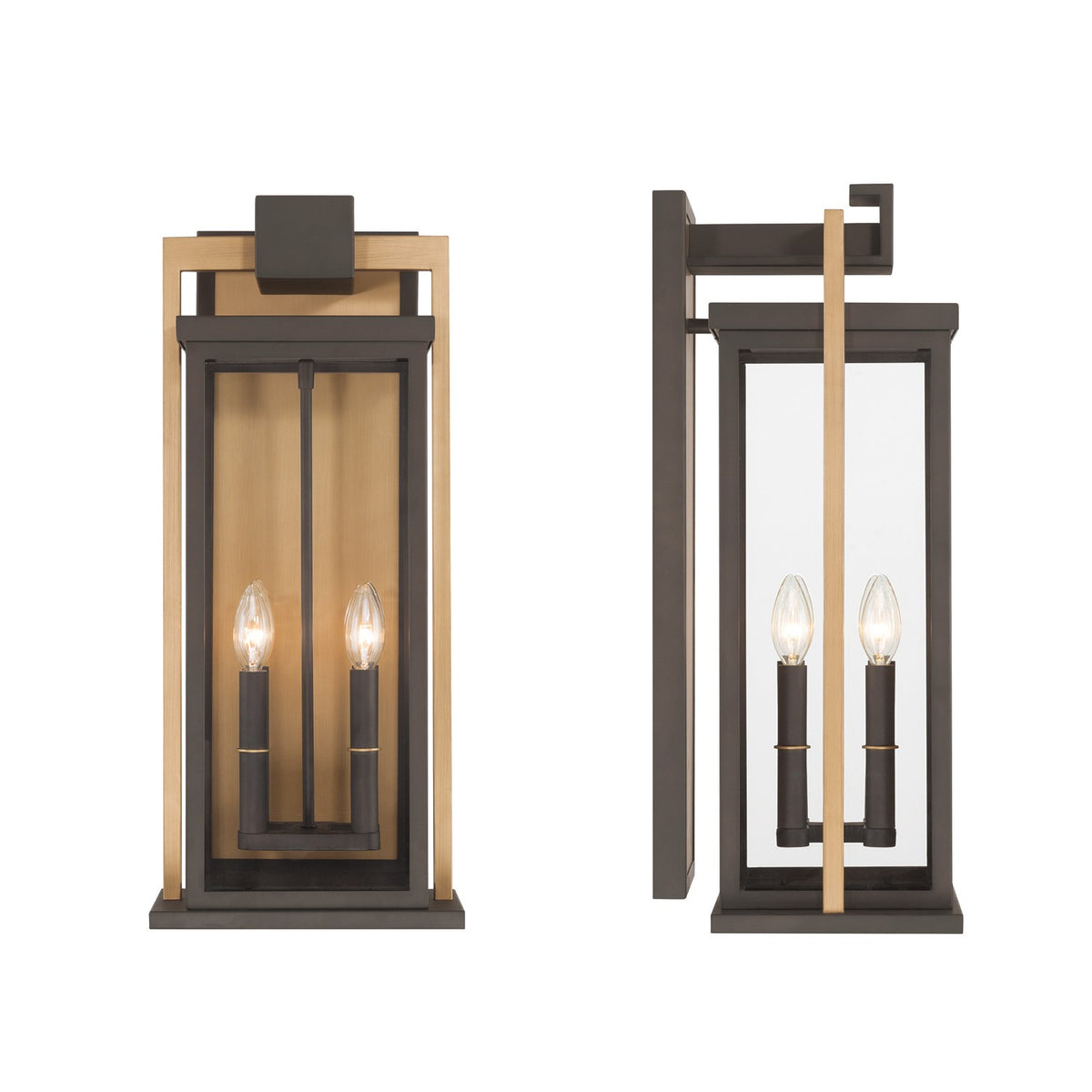 Crystorama - LDL-904-TZ-TG - Quatre lampes extérieures Murale - Lendel - Bronze crépuscule + Or texturé