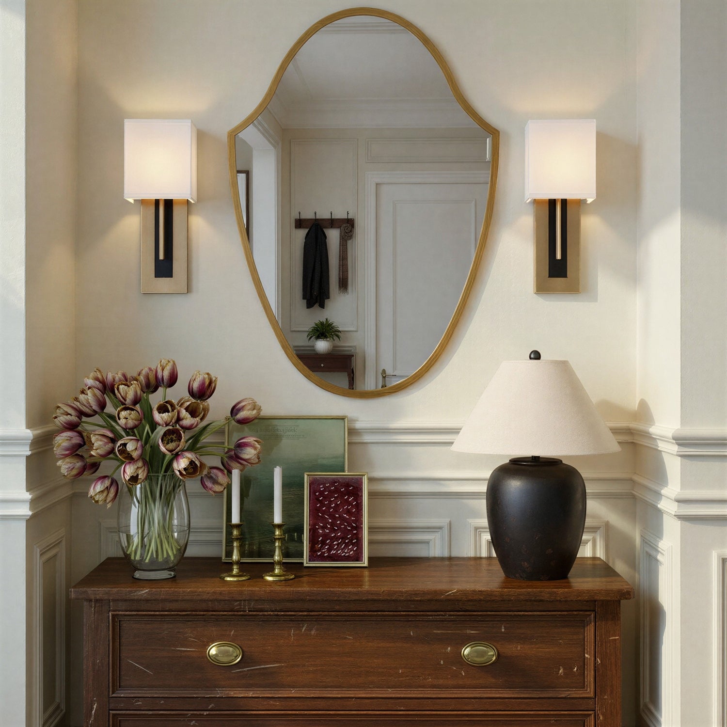 Crystorama - LIN-M428-GA - Miroir - Lindee - Or antique