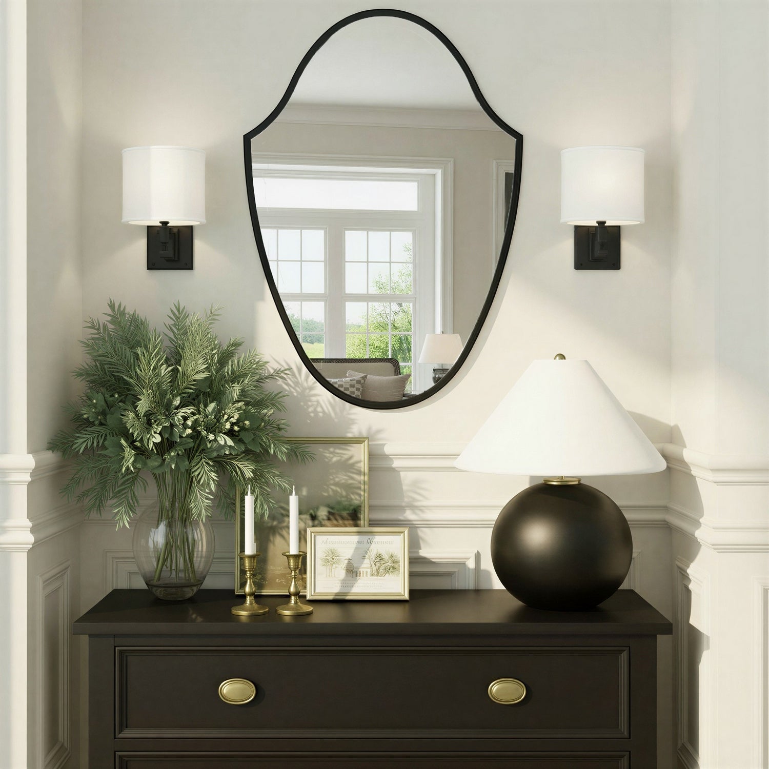 Crystorama - LIN-M428-MK - Miroir - Lindee - Noir mat