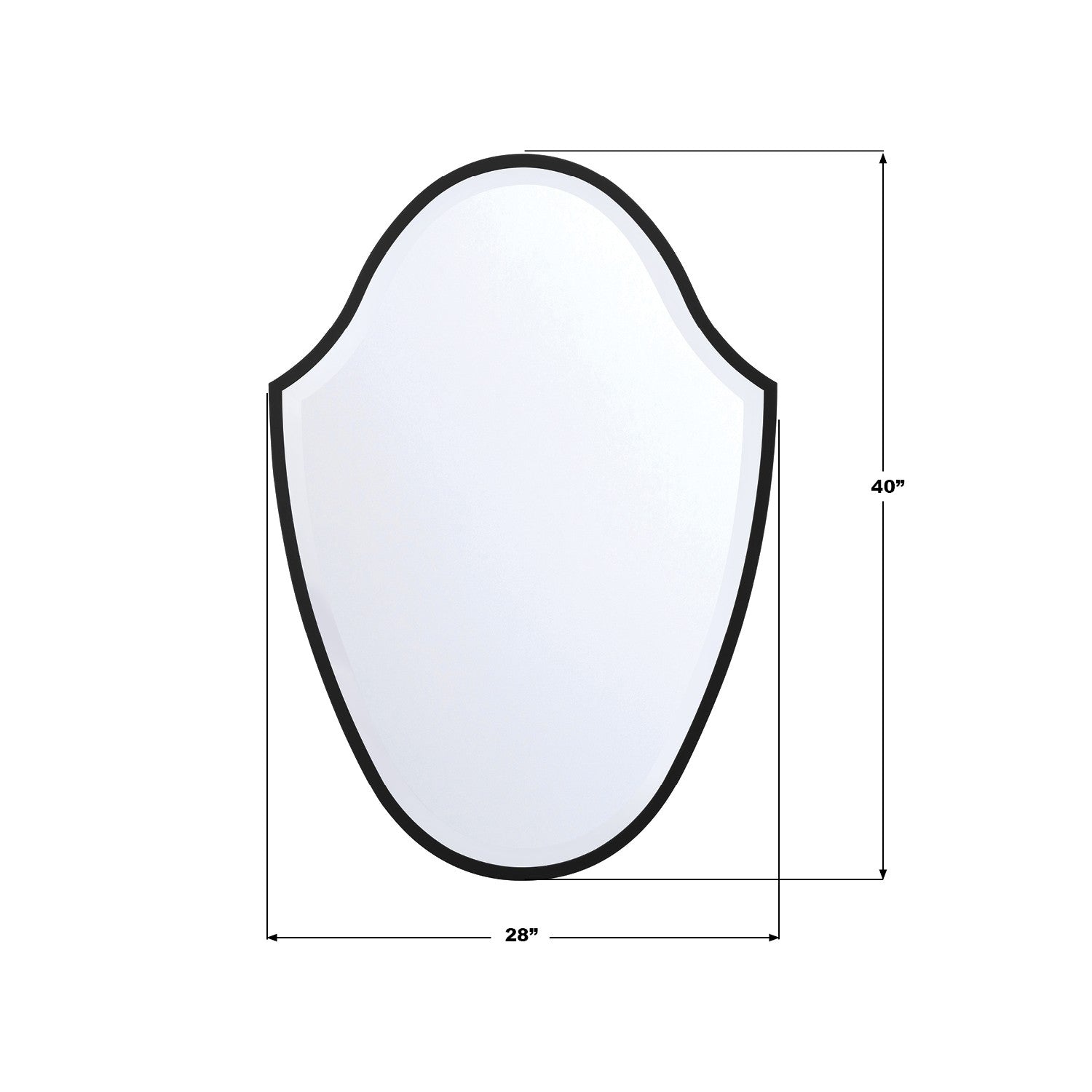 Crystorama - LIN-M428-MK - Miroir - Lindee - Noir mat