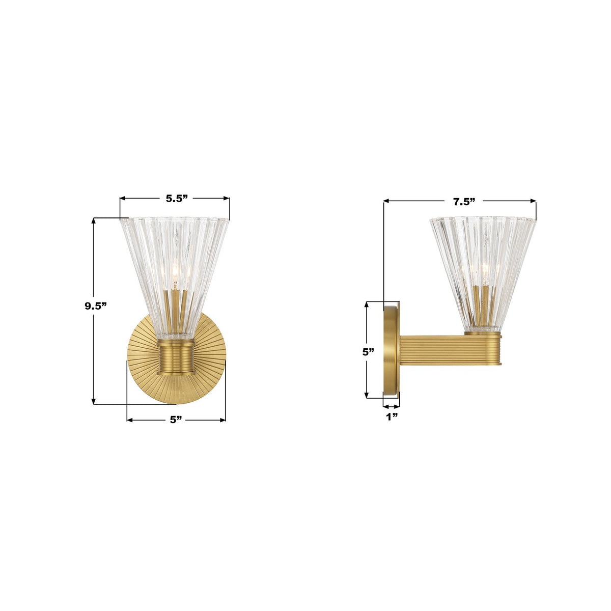 Crystorama - LOT-701-LG - One Light Wall Sconce - Lotus - Luxe Gold