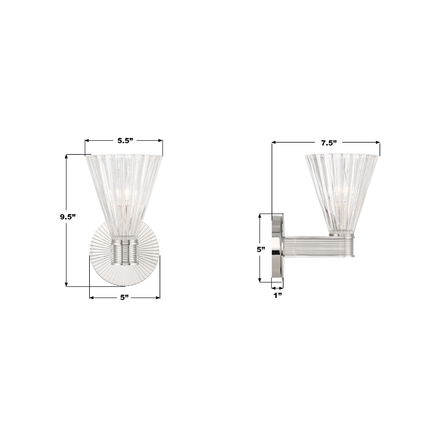 Crystorama - LOT-701-PN - One Light Wall Sconce - Lotus - Polished Nickel