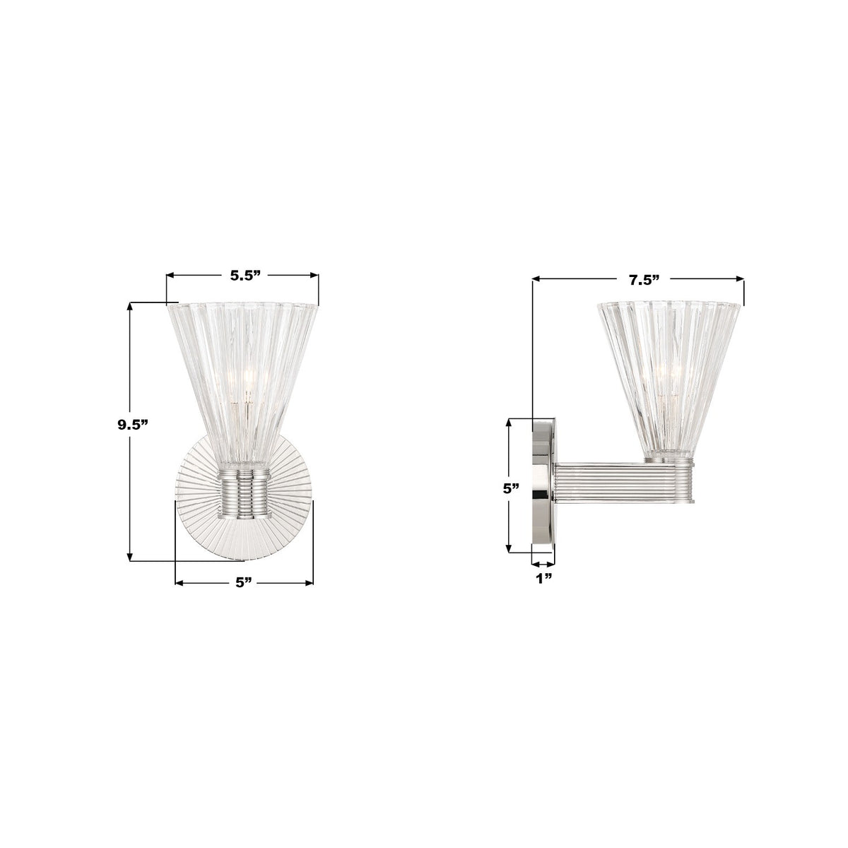 Crystorama - LOT-701-PN - One Light Wall Sconce - Lotus - Polished Nickel