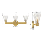 Crystorama - LOT-703-LG - Luminaire de salle de bain à trois lumières - Lotus - Luxe Gold