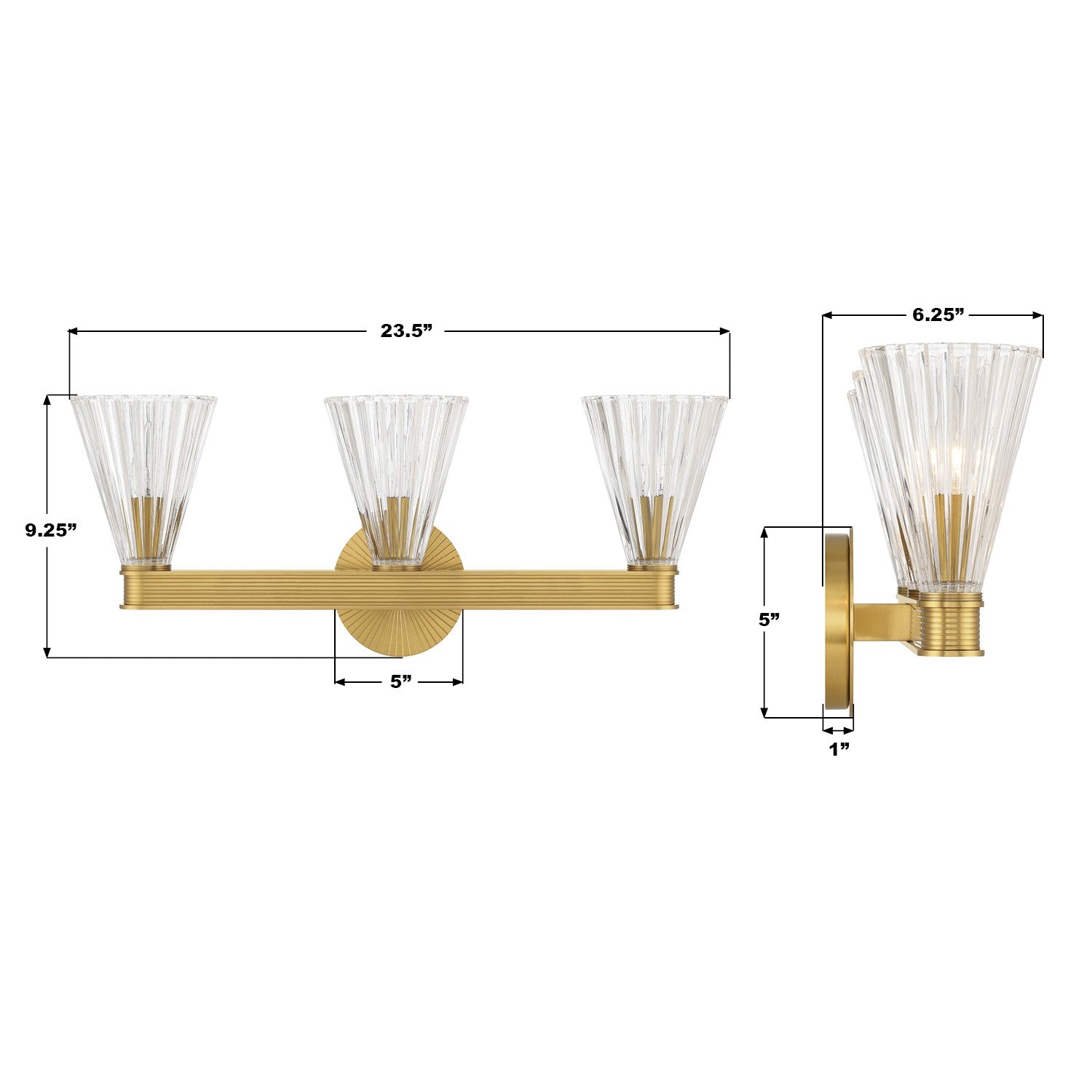 Crystorama - LOT-703-LG - Luminaire de salle de bain à trois lumières - Lotus - Luxe Gold