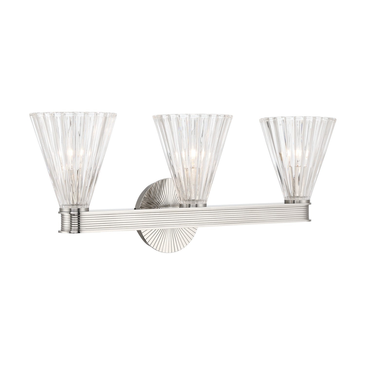 Crystorama - LOT-703-PN - Applique murale trois lumières - Lotus - Nickel poli